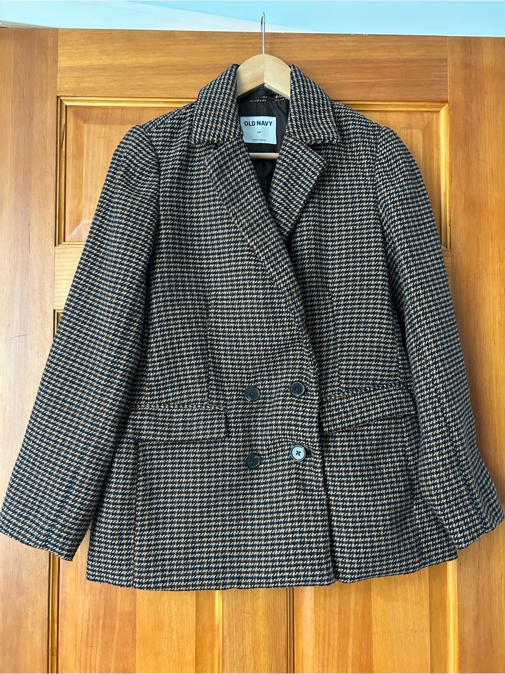 Old Navy Women's Houndstooth Blazer - Brown/Black